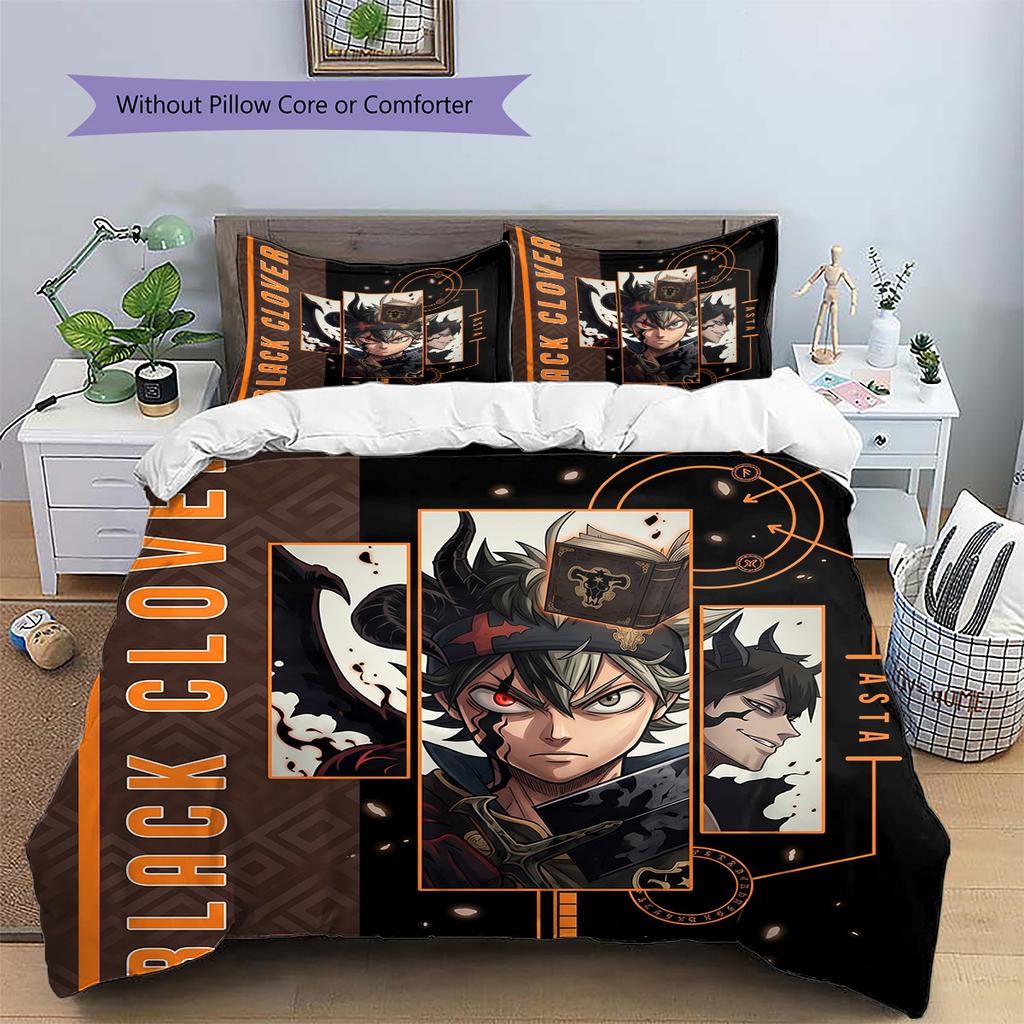 Black Clover Pillowcase & Duvet Cover Set | Custom Black Clover Bedding | Gift for Fans YUN6511