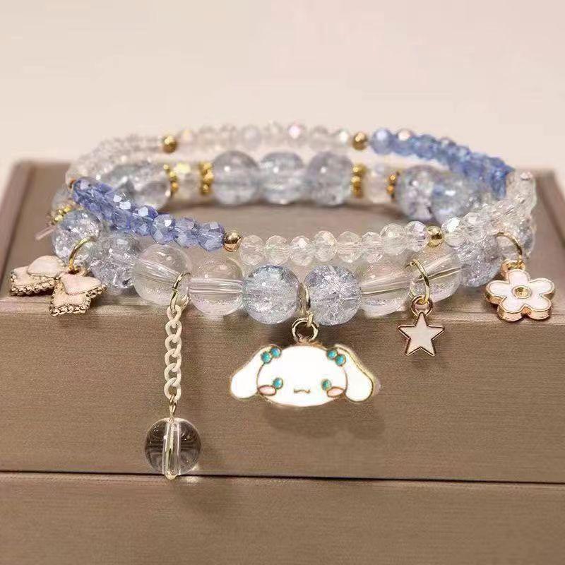 Cinnamoroll Princess Crystal Beaded Bracelet for Girls