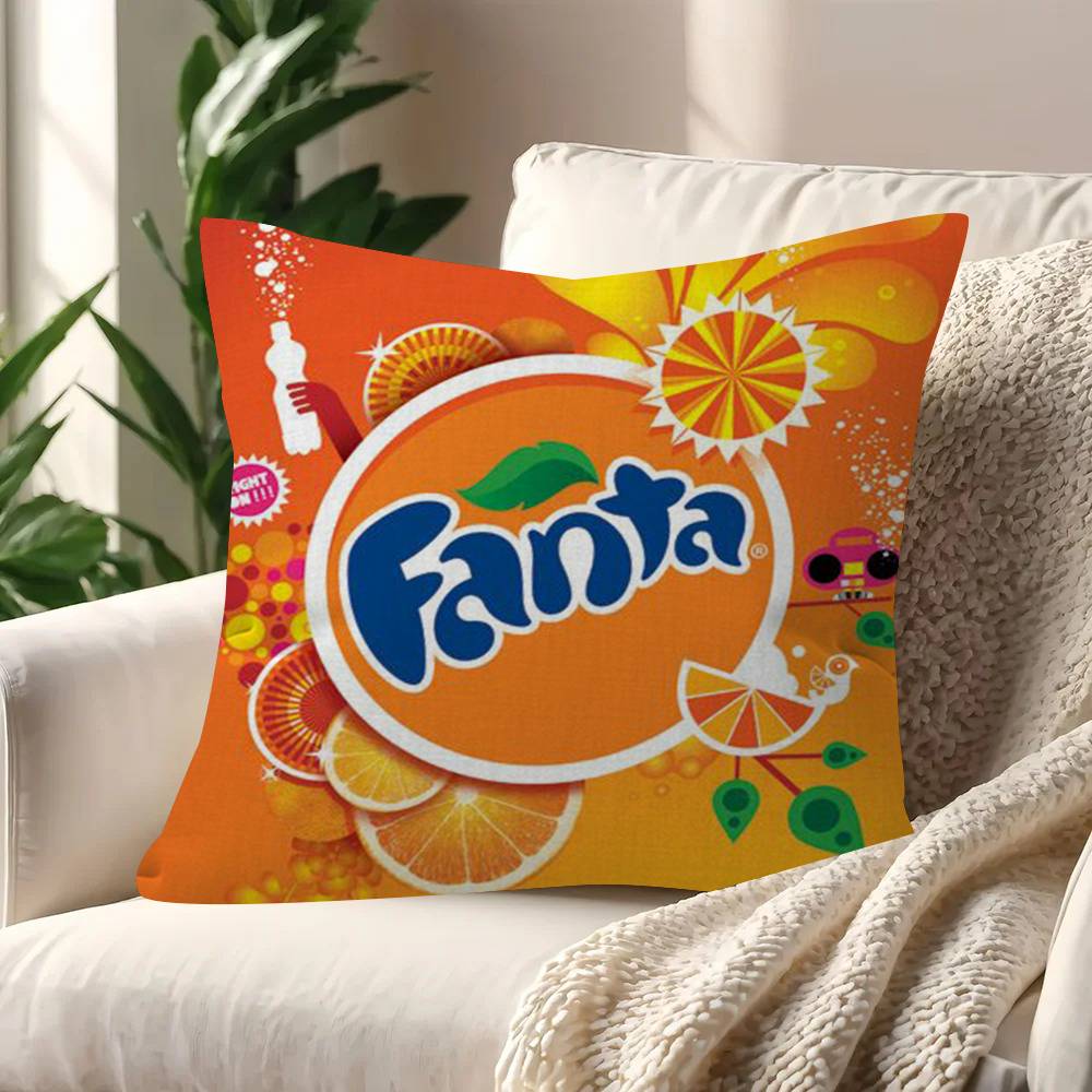 Fanta Logo New Personalized Pillow Cover Kids Bedroom Wild Party Decor Pillowcase Kid Birthday Shower Gift