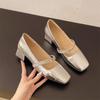 French Mary Jane Shoes Silver Light Mouth Temperament with Skirt Spring and Autumn Single Shoes Women's 2025 New Versatile Commuter Women's Shoes