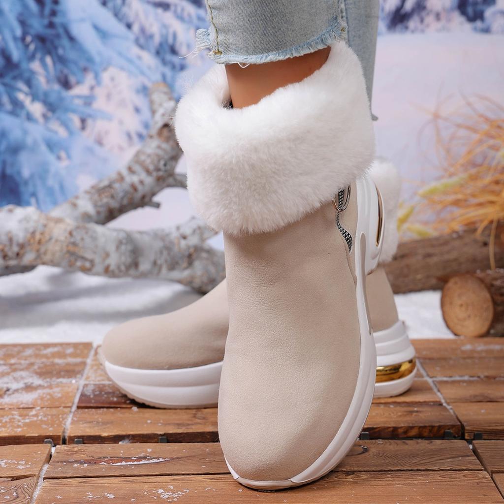 Women Warm Ankle Boots Comfortable Sneakers Thickened Fluff Platform Snow Boots
