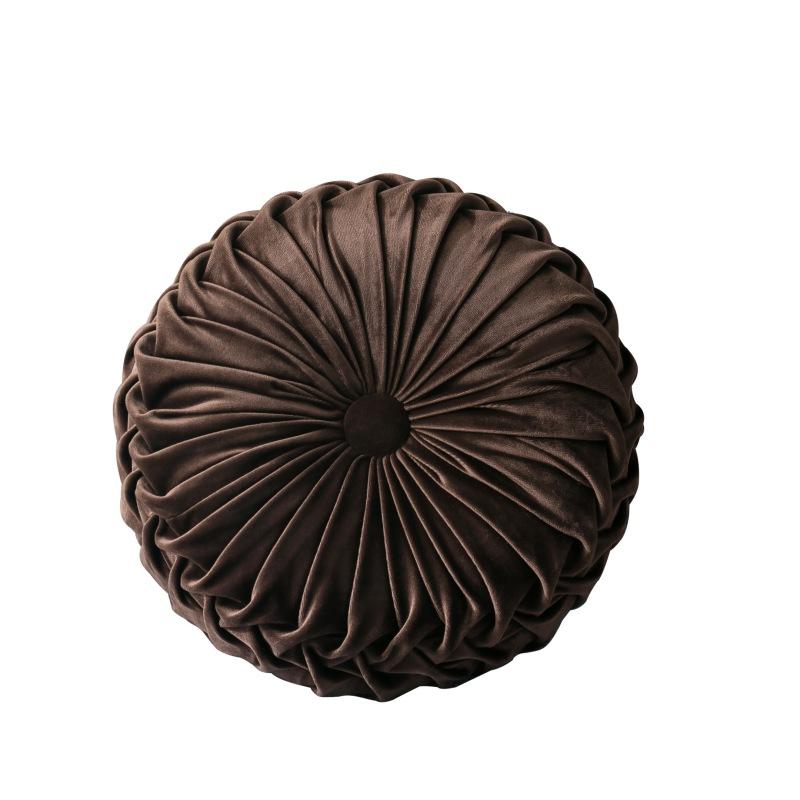 35cm Decorative Round Velvet Pleated Throw Pillows Couch Cushion Floor Pillow Vintage Pumpkin Throw Pillows For Sofa Chair Bed