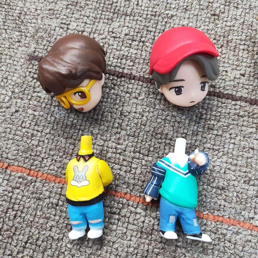 7 STÜCKE BTS Figuren BTS Mini Puppe Deluxe Figuren Spielset FRingure Figurenset (VERSION 1)