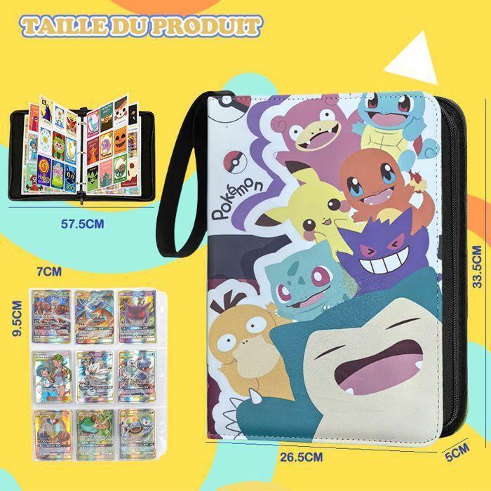 Classeur cartes - WENZYLIQUOX - Classeur Pokémon 900 cartes - 50 pages - Cuir synthétique imperméable - Dragonne