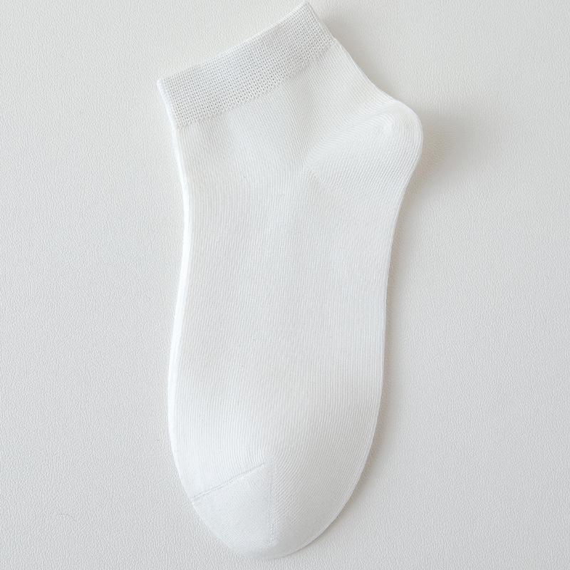 Women's Low-Cut Pure Cotton Breathable Socks - Spring/Autumn, Sweat-Absorbent, Odor-Resistant, Thin Summer Style, White