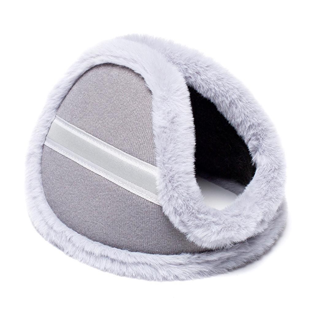 Reflective Stripe Plush Earmuff Adult Night Visible Ear Warmer Winter Cold Winter Presents for Students Teens Skiing