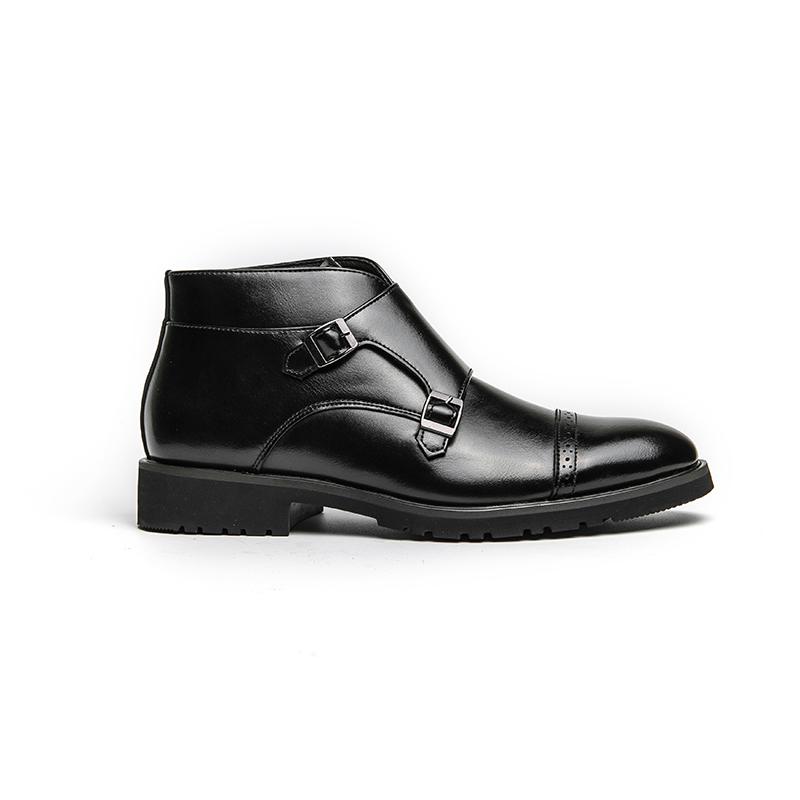 Men’s High Monk Boots Wingtip Dress Formal Black Leather Boots Tuxedo Wedding Blazers Saddle  Shoes Over Sized