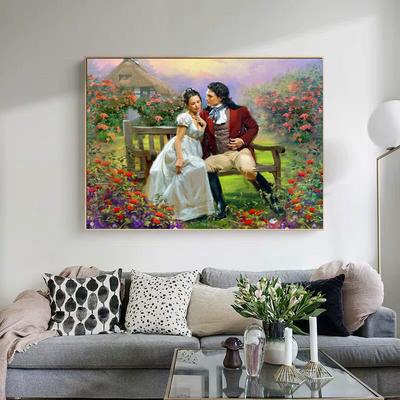 Pittura diamante fai da te Punto croce Amanti Icone Diamante Ricamo Immagine mosaico diamante rotondo completo