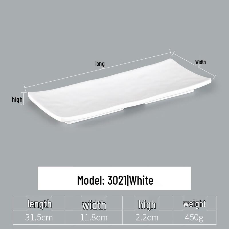 Yipan Melamine Rectangular 3-Compartment Dumpling Plate