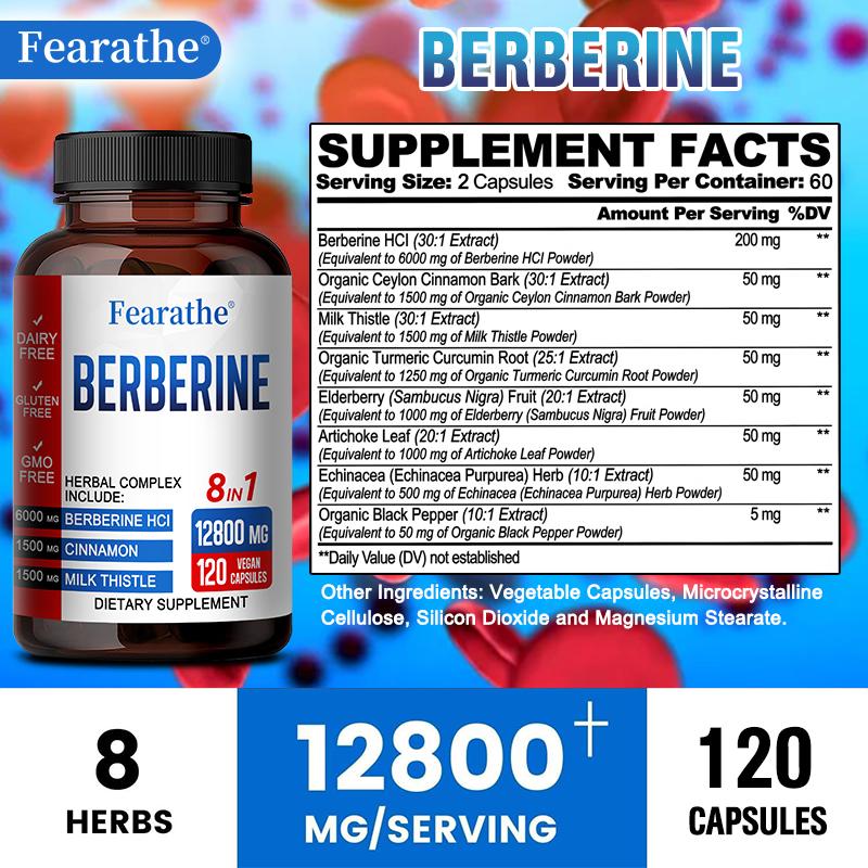 Berberina e Cannella di Ceylon 6000 mg 120 capsule Salute del Cuore e Immunità