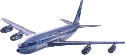 Roden Scale American Boeing Pan Am Airliner Plastic Model Kit RE14338 1/144 707-321 (Airplane)