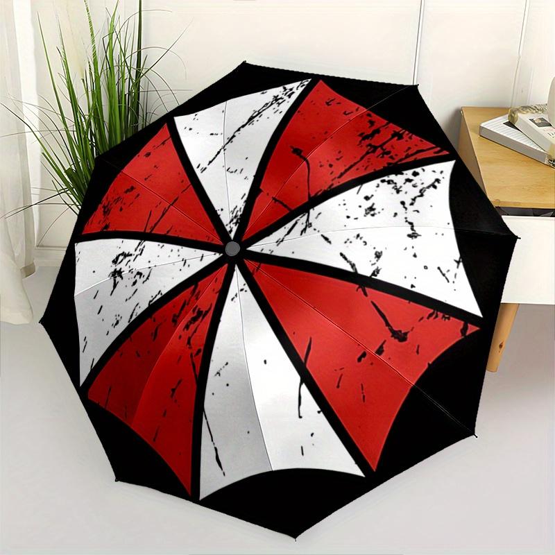 1 Stück Kreativer Resident Evil Automatisches Öffnen und Schließen Faltbarer Regenschirm - Eine Gute Wahl für Geschenke, Modischer und Praktischer Regenschirm Mit Süßem Cartoon