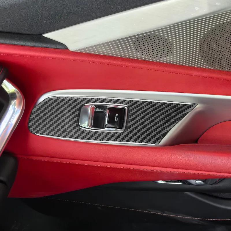 For Chevrolet Corvette C8 Z51 Z06 -2025 Carbon Fiber Window Lifting Decorative Panel Car Accessories Interior Stickers Trim