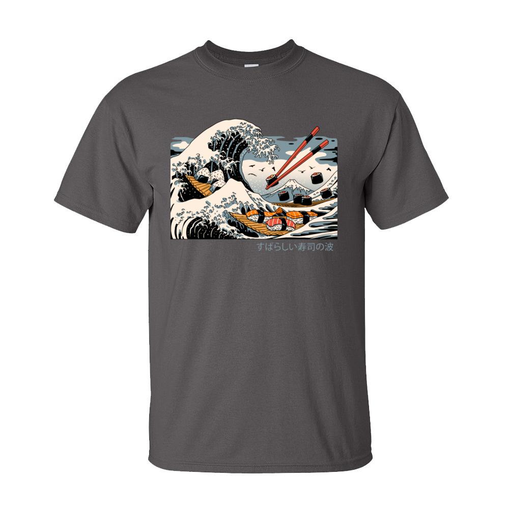 Men TShirt Great Waves Nara Tops Shirt All Cotton ONeck Short Sleeve Japan Sushi Printed Tee Shirt Mother Day Gift Top Quality