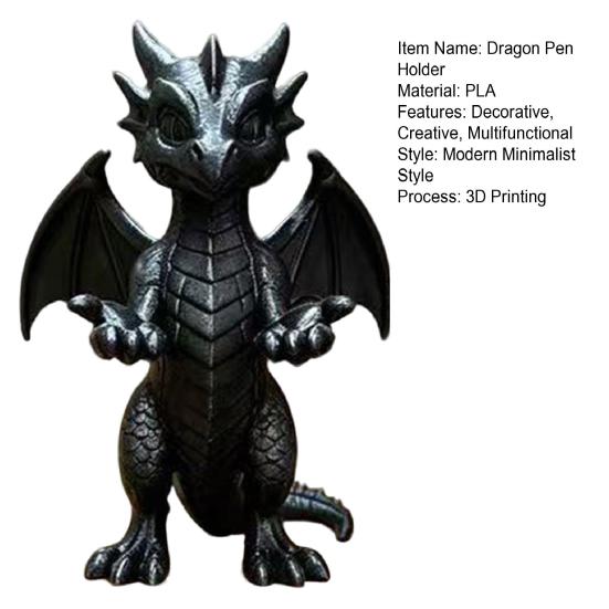 baizihuahu 3D Printed Dragon Shaped Pen Holder, Creative Claw Desk Organizer for Pens Lipstick Jewelry, Small Desktop Storage Decor