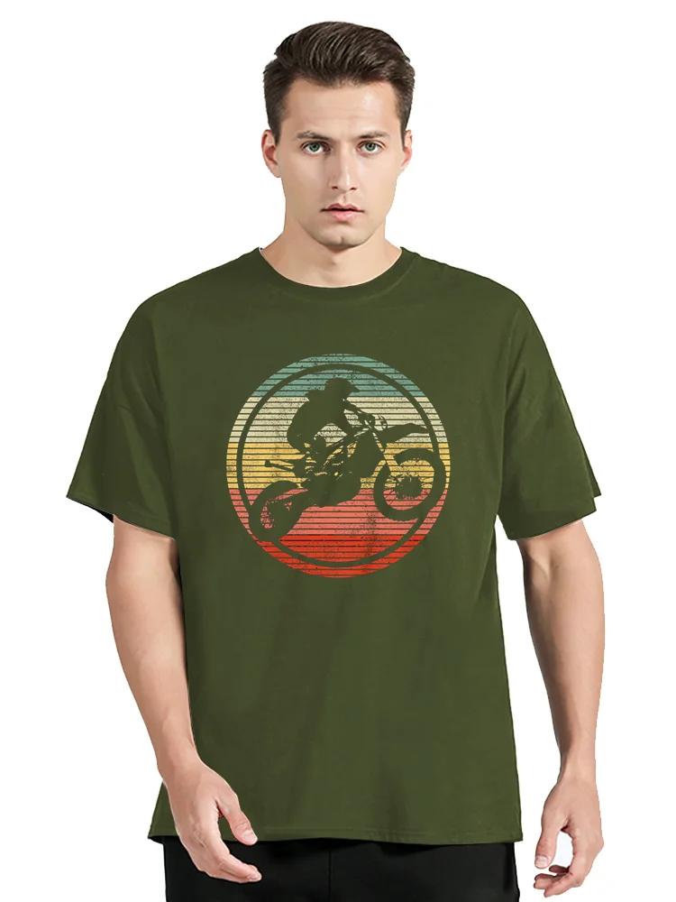 Vintage Motocross T-Shirt Dirt Bike Enduro Biker Men Women Cotton Graphic T-Shirt Gift Men's Clothing Oversized Tshirt Tops