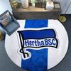 Hertha Berlin pattern round rug,Carpet Rug for Living Room Bedroom Playroom ,Non-slip Floor Mat,Holiday Gifts and Birthday Gifts.