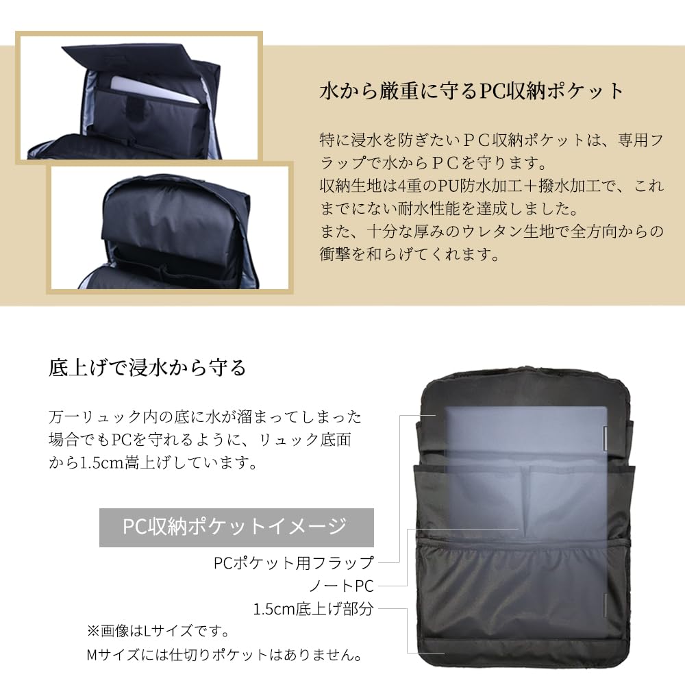 [STARTTS] RAIN-Force Waterproof and Water-Repellent Business Backpack with Storage and Organization (Size L)