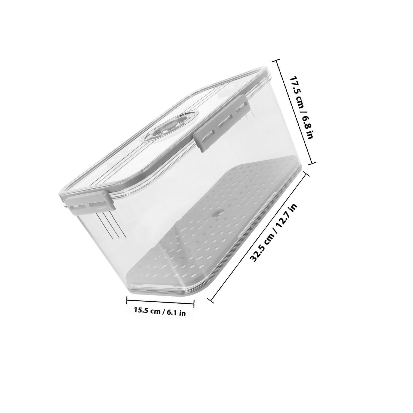 

Fridge Storage Box Airtight Bread Case Kitchen Reusable Toast Container Timing Lid Fresh-Keeping Food Holder Refrigerator серый