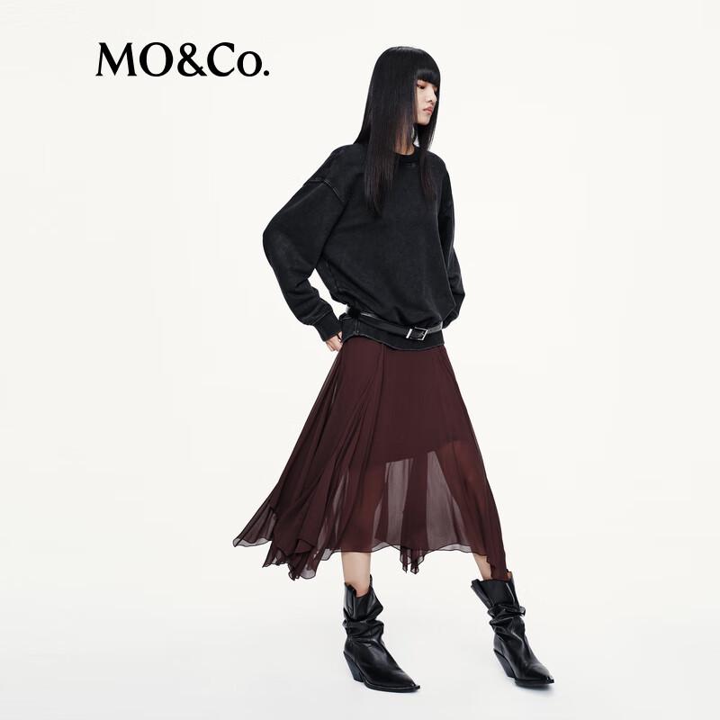 MO&Co. Women's Loose Fit Long Sleeve Cotton Top