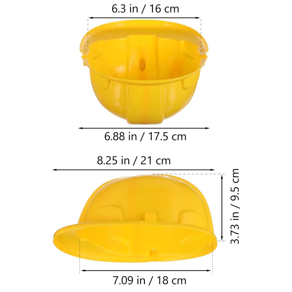Alasum Construction Site Toy Helmets, Yellow, Kids, 5-Piece Set, Durable Plastic Construction Helmets for Pretend Play, Fun Accessories