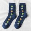 Three Pairs of Women's Socks Korean Fashion Plaid High Socks Autumn and Winter Retro Wild Pile Socks