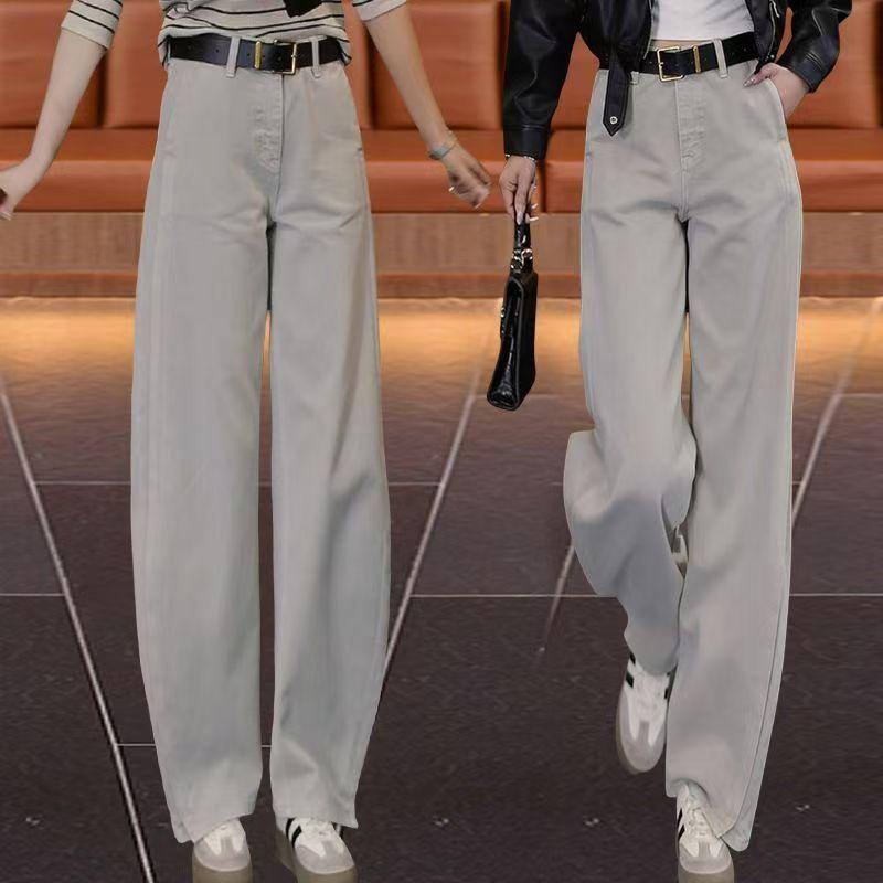 Trendy High Waist Cargo Pants - Wide Leg, Loose, Slimming Fit for Spring & Autumn