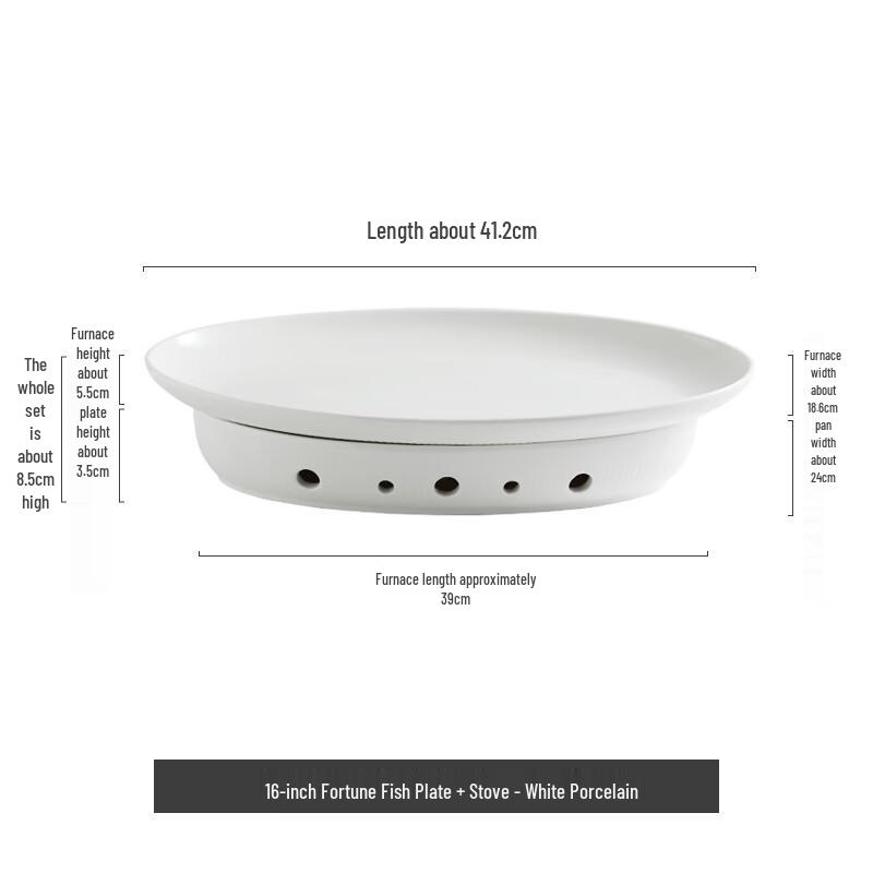 Xiangchong Ceramic Candle-Heated Fish Serving Platter Set