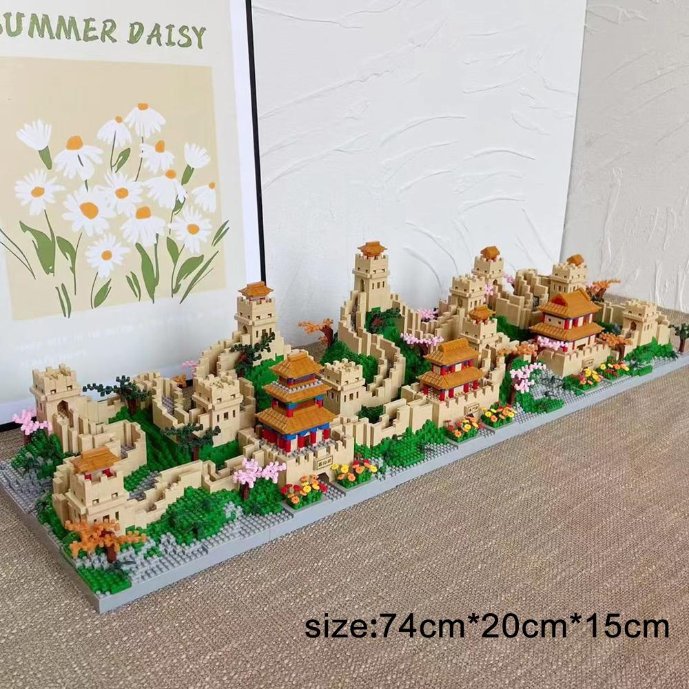 10000pcs Bricks Great Wall Building Block Toys Set - Challenging Construction Kit with Optional LED Lights for Stunning Display