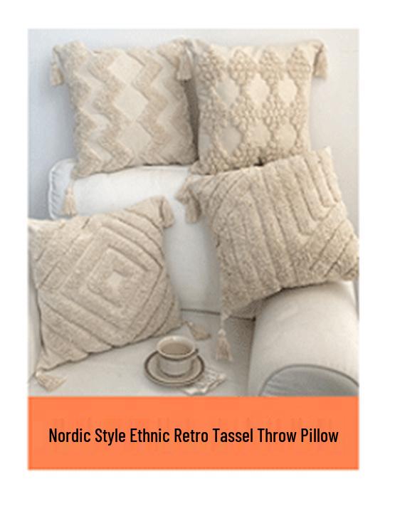 Nordic Woven Throw Pillow - Plush Square Backrest Sofa Cushion for Home Decor
