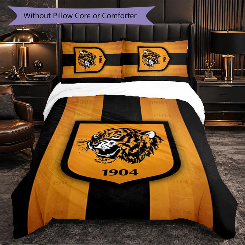 Set Biancheria da Letto Hull FC Pattern in Microfibra 3 Pezzi Copripiumino Decorativo per Camera da Letto Uso Domestico