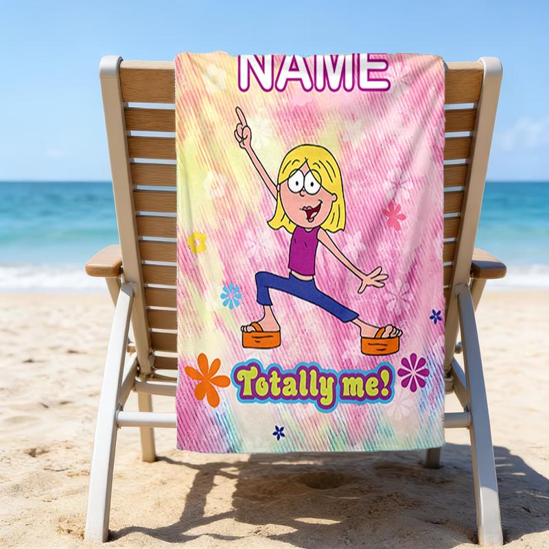 1pc Lizzie McGuire Y Sus Locuras2 Beach Towel with Custom Name, Beach/Swimming/Bath/Picnic/Camping Towel, Suitable for Seaside Beaches
