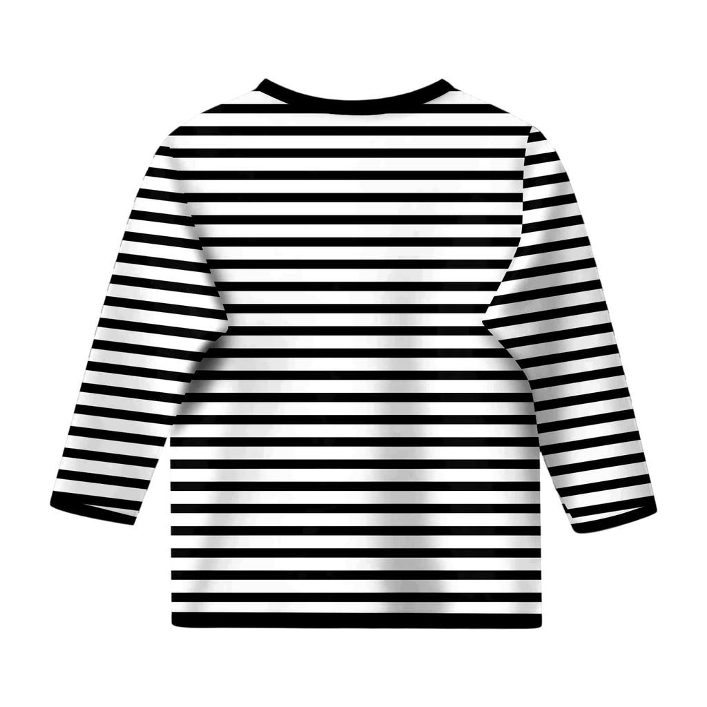 Dziecięca Codzienna Modna Koszulka z Krótkim Rękawem 3/4 z Okrągłym Dekoltem