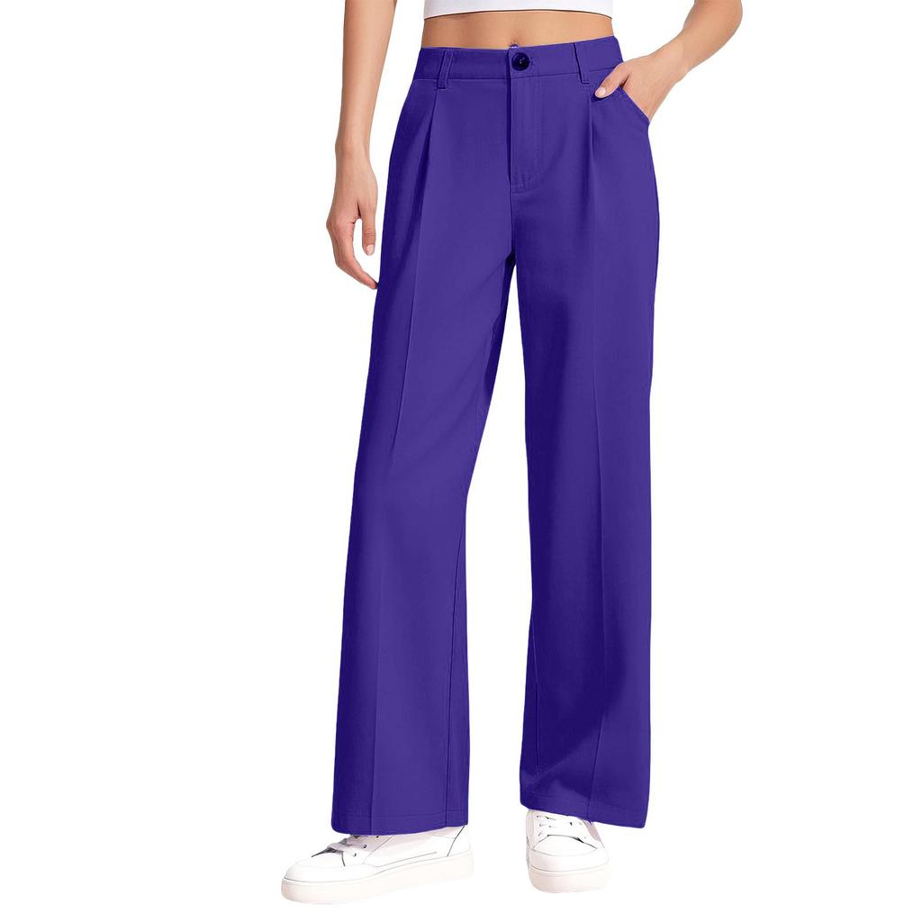 Girls High Waisted Versatile Color Casual Pants