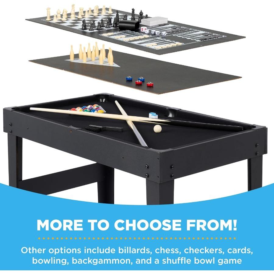 2x4ft 10in1 Combo Game Table Set for Home Game Room Perfect for Friends and Family Gatherings with Integrated Hockey Foosball P