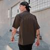 YOUNGLA Men's Cotton Oversized Round Neck Gym T-shirt 240 Fabric