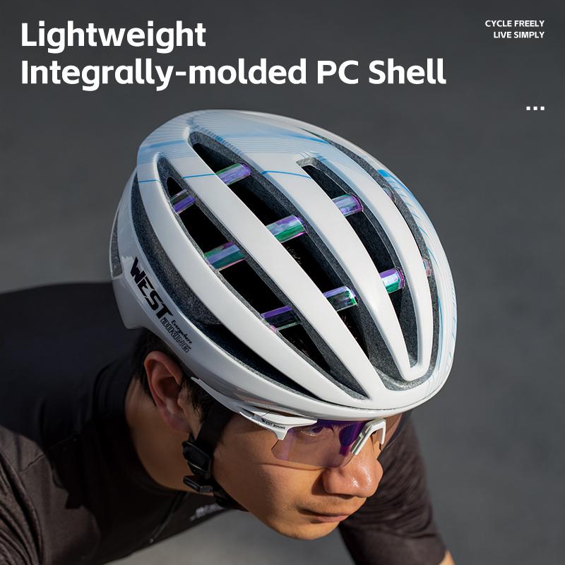 WEST BIKING CE Certified Cycling Helmet Ultralight Integrated Molding Pro Road Bike Helmet Unisex Adjustable Bicycle Safety Cap