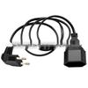 1m Euro Standard Black Right-Angle Double Socket Extension Cord