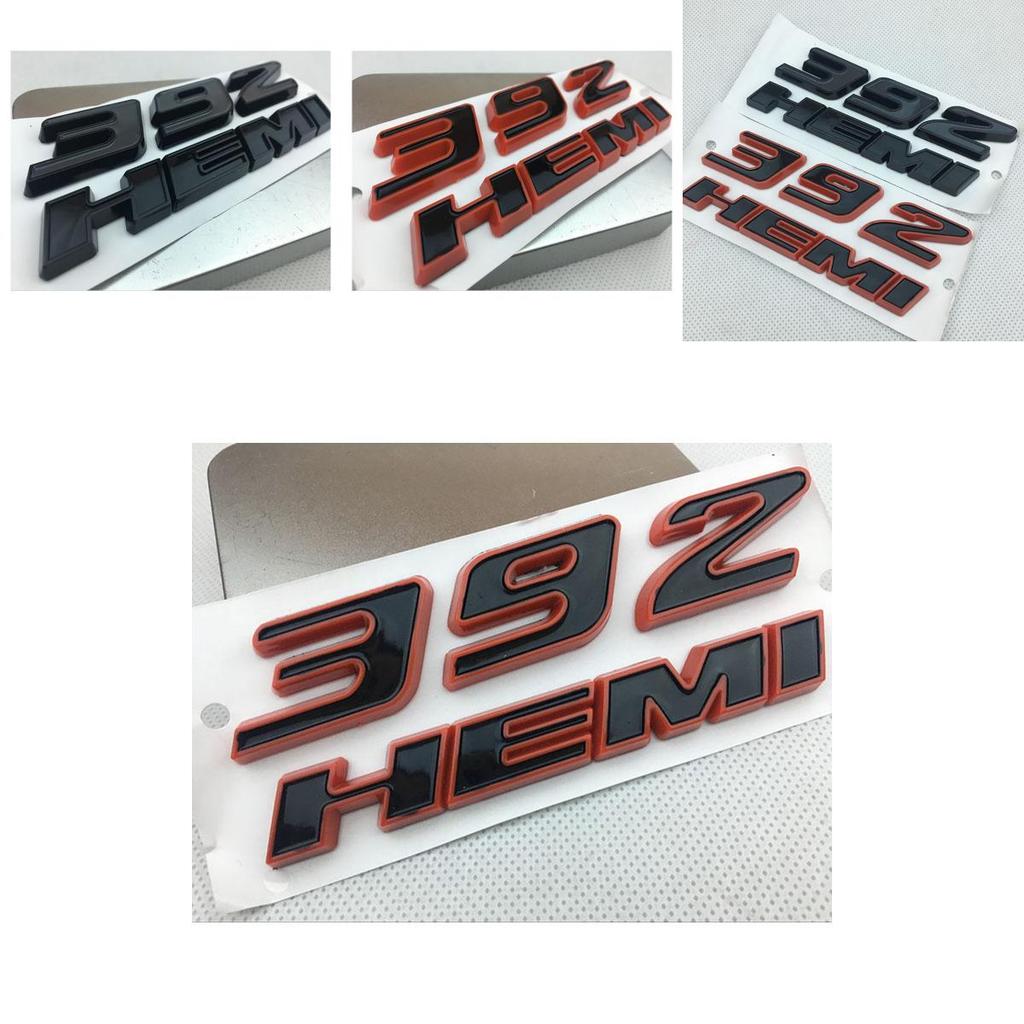 Red 392hemi Black Emblem Fender Side Badge Sticker 64l Decal For 300c 3500 Srt8