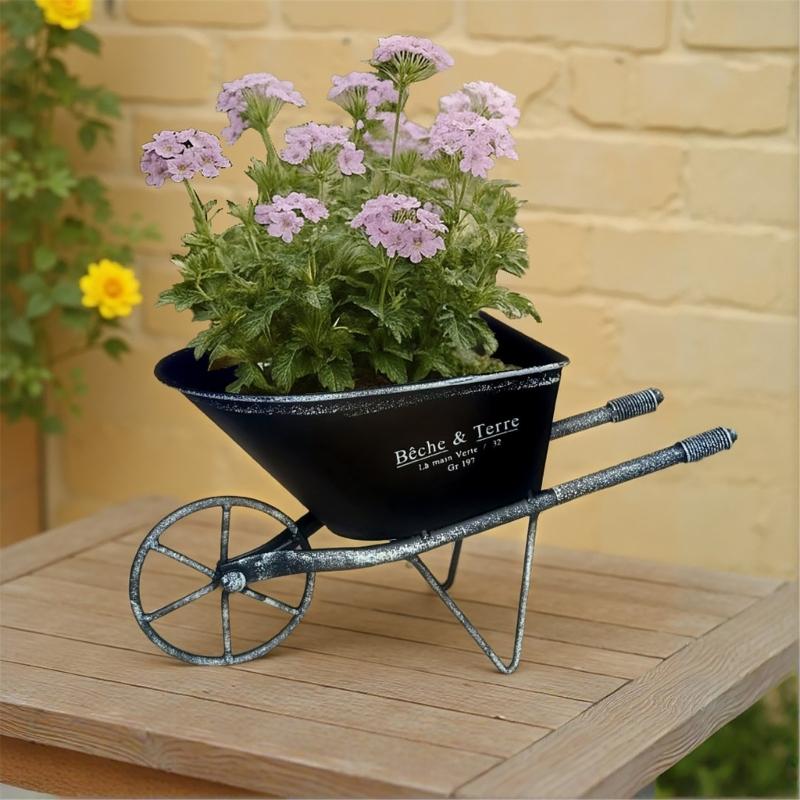 Antique Iron Metal Flowerpot Weather Resistant Iron Planter Flower Container For Balcony Garden Indoor and Outdoor Use