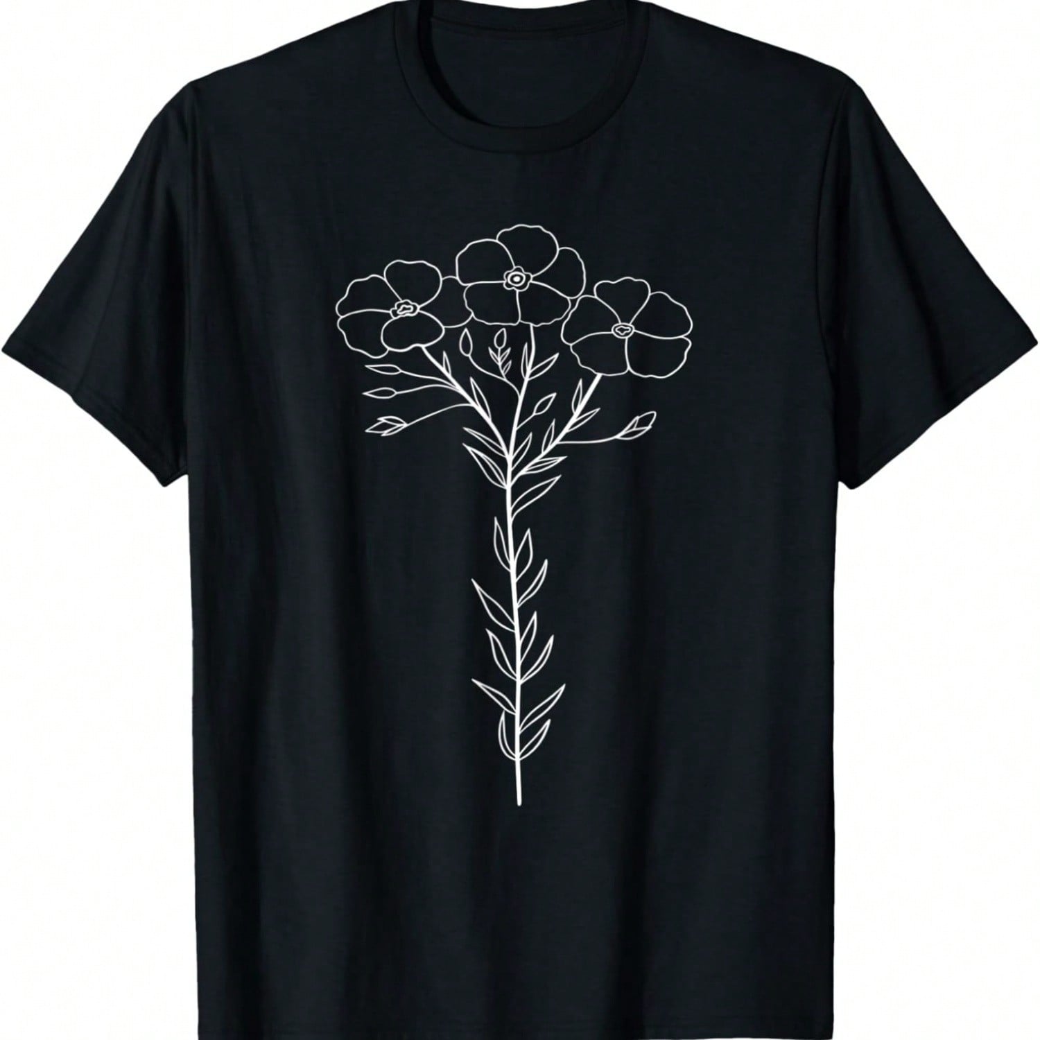 Boho Floral Bouquet Illustration  Minimalistic Flower Art T-Shirt S разноцветный