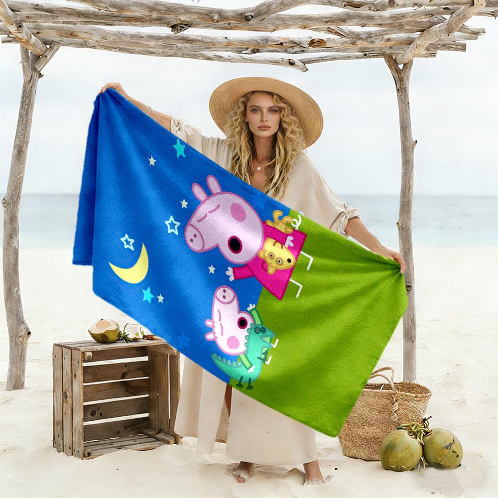 Peppa Pig S Garden Day Beach Towel Soft Durable Quick-Dry Comfortable Lightweight Portable for Swimming,Beach,Camping, Travel, Beach Accessories,Gym