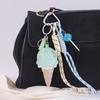 New Ice Cream Car Keychain Mini Lollipop Leather DIY Decoration Colorful Car Key Chains