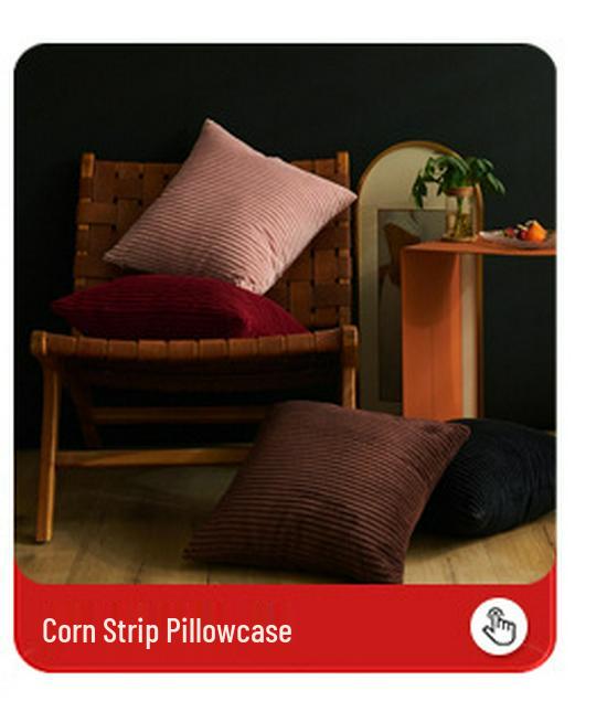 XUAI Corduroy Wheat Grain Backrest Pillowcase - Machine Washable Cover (Insert Not Included)