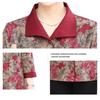 Grandma's Autumn 2025 Fashion: Long-Sleeve Shirt & Three-Quarter Sleeve Set for Middle-Aged and Elderly Women. 