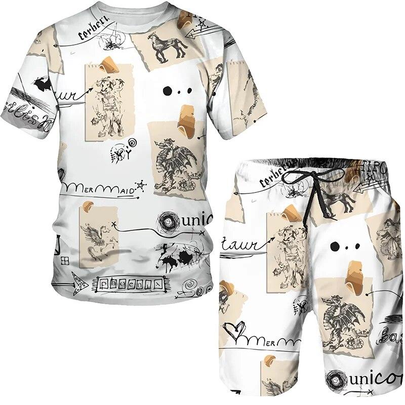 Newest Summer Men's T-shirts/shorts/sets / Casual Loose Oversized Top Couple Sportswear Hip Hop Streetwear Fashion Clothing Suit