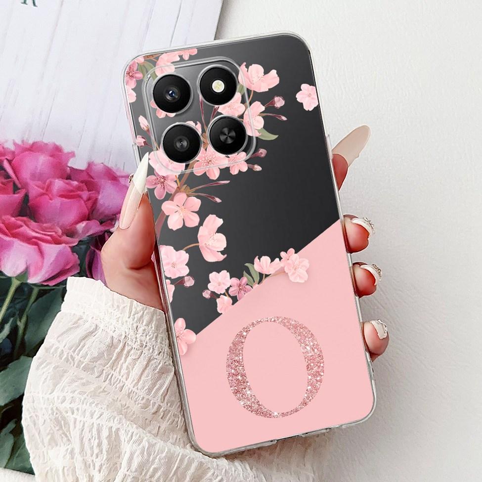 Clear For Honor 400Smart 5G LGN-NX1 Case For Honor 400 Smart Cover Luxury A-Z Letters Fashion Flowers Crown Soft Bumper Casing