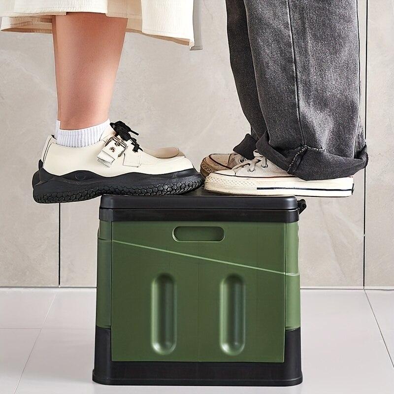 Multifunctional Outdoor Storage Box Collapsible Toilet Portable Emergency Toilet Camping Travel Car Use Folding Organizer