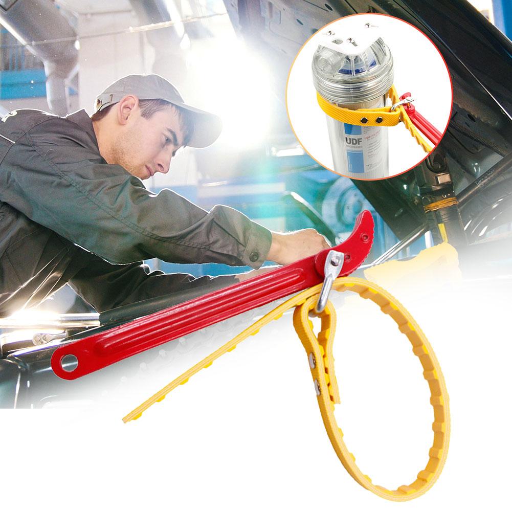 8/12in Oil Filter Puller Spanner Portable Belt Wrench Oil Filter Wrench Opener Cartridge Disassembly Tool Car Repair Accessories