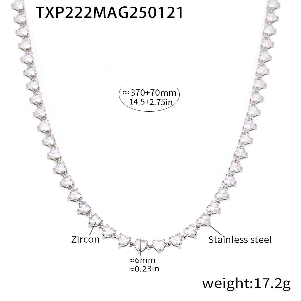 Heart-Shaped 5A Zircon Clavicle Necklace Set - European & American Style Women's Jewelry